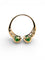 Bague 59 Bague en or jaune 18 carats avec émeraudes et diamants 58 Facettes