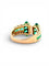 Bague 59 Bague en or jaune 18 carats avec émeraudes et diamants 58 Facettes