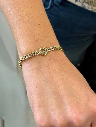Bracelet Chopard Happy Diamonds - Bracelet en or jaune 18 carats et diamants 58 Facettes