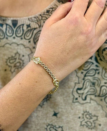 Bracelet Chopard Happy Diamonds - Bracelet en or jaune 18 carats et diamants 58 Facettes