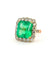 Bague 53 Bague en or jaune 18 carats, émeraude et diamants 58 Facettes
