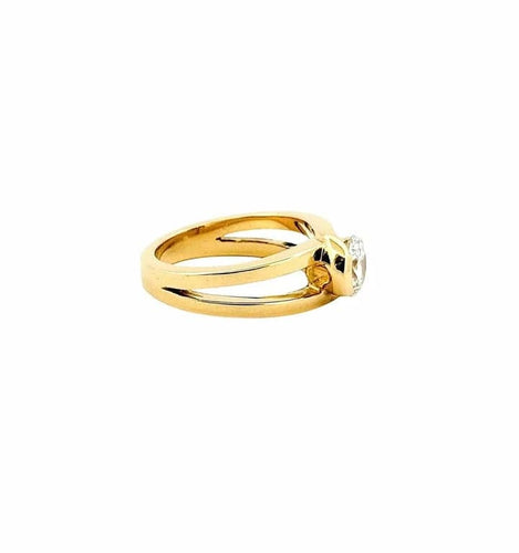 Bague 51 Solitaire - Bague en or jaune 18 carats et diamant 58 Facettes