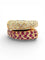 Bague 53 Bague en or jaune avec diamants et rubis 58 Facettes