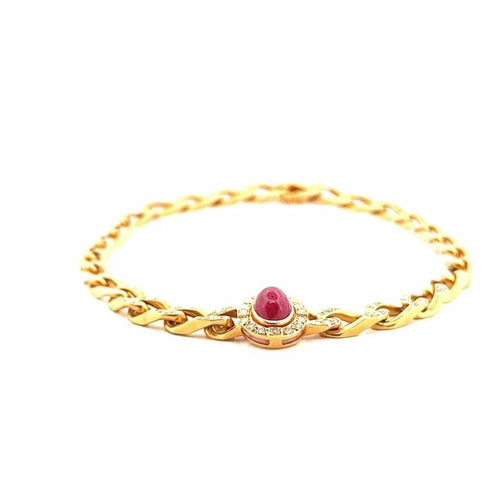 Collier Cartier vintage - Collier ras-de-cou en or jaune 18 carats, diamants et rubis 58 Facettes