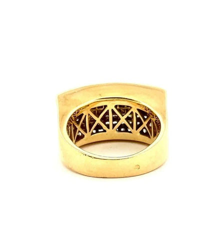 Bague 53 Bague en or jaune 18 carats sertie de diamants taille princesse 58 Facettes