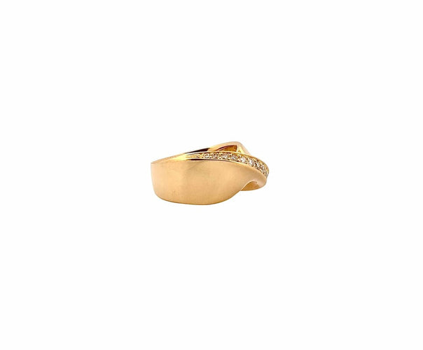 Bague 52 Bague en or jaune 18 carats sertie de diamants 58 Facettes