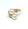 Bague 59 Bague toi et moi en or jaune 18 carats, perles et diamants 58 Facettes