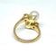 Bague 59 Bague toi et moi en or jaune 18 carats, perles et diamants 58 Facettes