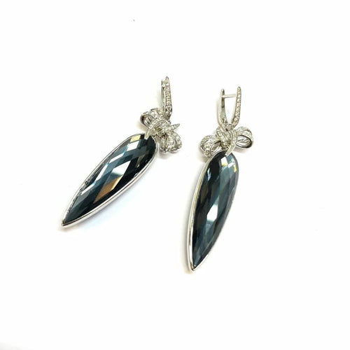 Boucles d'oreilles Boucles d’oreilles cocktail en or blanc 18 carats et diamants 58 Facettes