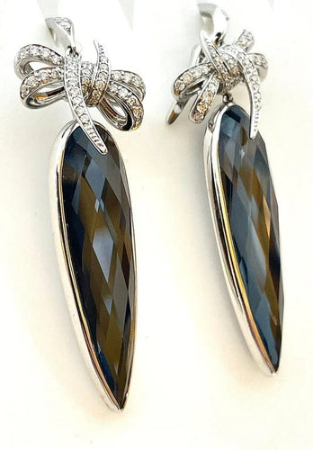 Boucles d'oreilles Boucles d’oreilles cocktail en or blanc 18 carats et diamants 58 Facettes