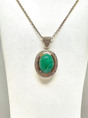 Collier Chaîne et pendentif - Collier en or jaune 18 carats, jade vert et diamants 58 Facettes