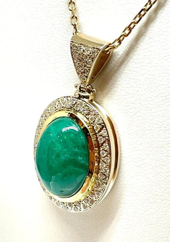 Collier Chaîne et pendentif - Collier en or jaune 18 carats, jade vert et diamants 58 Facettes