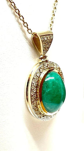 Collier Chaîne et pendentif - Collier en or jaune 18 carats, jade vert et diamants 58 Facettes