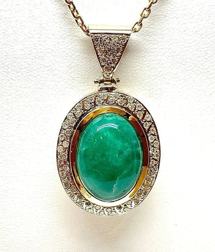 Collier Chaîne et pendentif - Collier en or jaune 18 carats, jade vert et diamants 58 Facettes