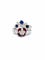 Bague 50 Duo de bagues - Bagues en or blanc avec diamants, rubis et saphirs 58 Facettes