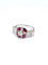 Bague 50 Duo de bagues - Bagues en or blanc avec diamants, rubis et saphirs 58 Facettes