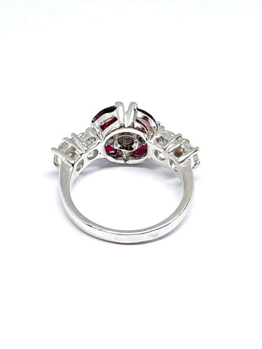Bague 50 Duo de bagues - Bagues en or blanc avec diamants, rubis et saphirs 58 Facettes