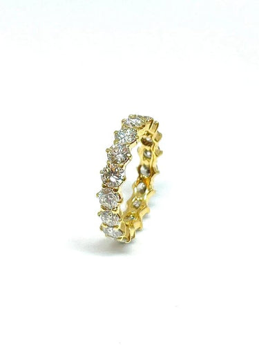 Bague 50 Alliance en or jaune 18 carats et diamants 58 Facettes
