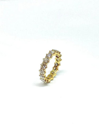 Bague 50 Alliance en or jaune 18 carats et diamants 58 Facettes