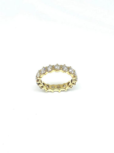 Bague 50 Alliance en or jaune 18 carats et diamants 58 Facettes