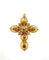 Pendentif Croix antique - Pendentif en or jaune et diamants taille rose de table 58 Facettes