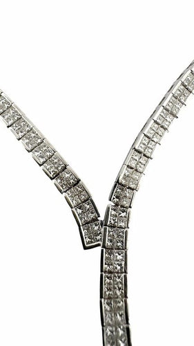 Boucles d'oreilles Parure - Collier et boucles d’oreilles en or blanc 18 carats et diamants 58 Facettes