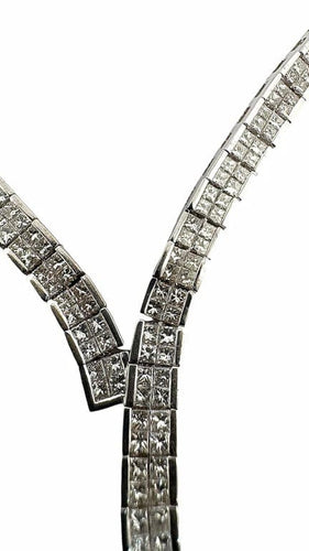 Boucles d'oreilles Parure - Collier et boucles d’oreilles en or blanc 18 carats et diamants 58 Facettes