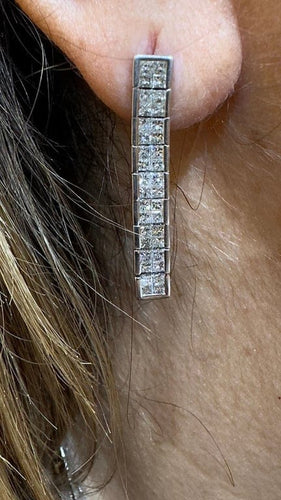 Boucles d'oreilles Parure - Collier et boucles d’oreilles en or blanc 18 carats et diamants 58 Facettes