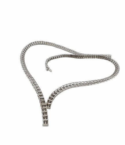 Boucles d'oreilles Parure - Collier et boucles d’oreilles en or blanc 18 carats et diamants 58 Facettes