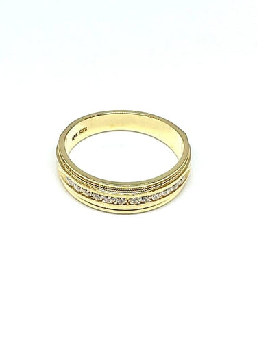 Bague 70 Alliance - Bague en or jaune 18 carats et diamants 58 Facettes