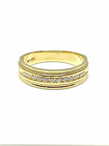 Bague 70 Alliance - Bague en or jaune 18 carats et diamants 58 Facettes