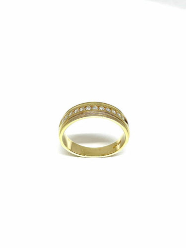 Bague 70 Alliance - Bague en or jaune 18 carats et diamants 58 Facettes