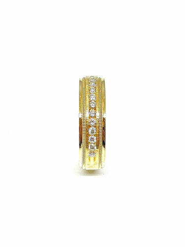 Bague 70 Alliance - Bague en or jaune 18 carats et diamants 58 Facettes