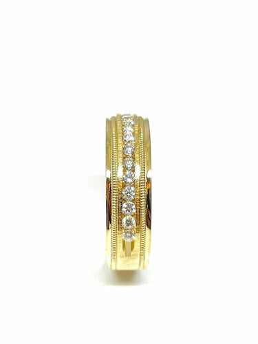 Bague 70 Alliance - Bague en or jaune 18 carats et diamants 58 Facettes