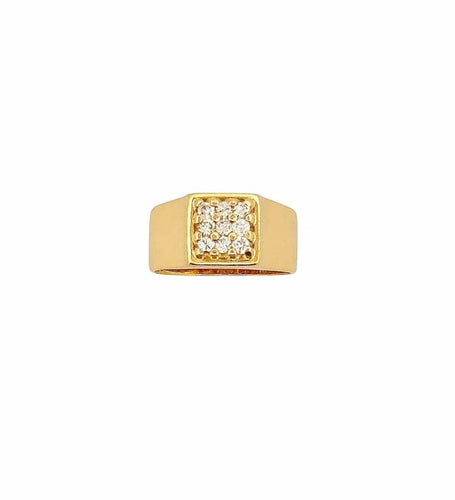 Bague 50 Chevalière - Bague en or jaune et diamants 58 Facettes