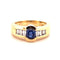 Bague 53 Bague solitaire en or jaune 18 carats, saphir et diamants 58 Facettes