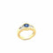 Bague 53 Bague solitaire en or jaune 18 carats, saphir et diamants 58 Facettes