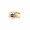 Bague 53 Bague solitaire en or jaune 18 carats, saphir et diamants 58 Facettes
