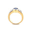 Bague 53 Bague solitaire en or jaune 18 carats, saphir et diamants 58 Facettes