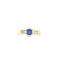 Bague 53 Bague solitaire en or jaune 18 carats, saphir et diamants 58 Facettes