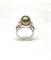 Bague 54 Bague en or blanc 18 carats avec perle de Tahiti et diamants 58 Facettes