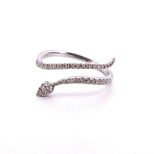 Bague 54 Bague serpent en or blanc 18 carats et diamants 58 Facettes