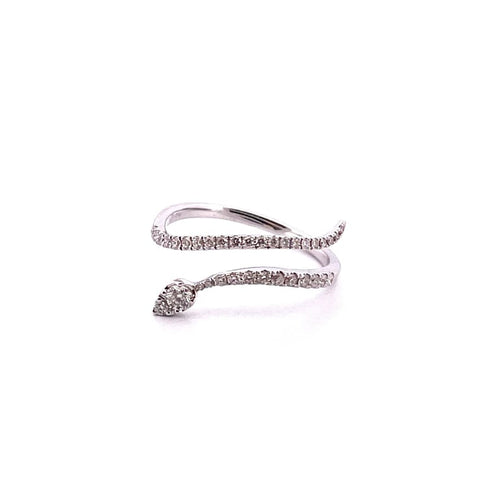 Bague 54 Bague serpent en or blanc 18 carats et diamants 58 Facettes