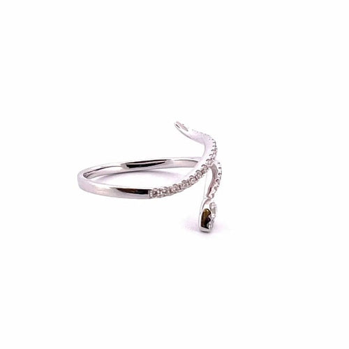 Bague 54 Bague serpent en or blanc 18 carats et diamants 58 Facettes
