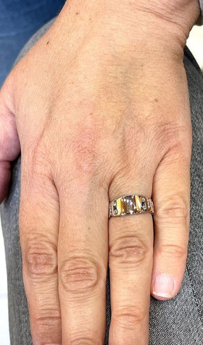 Bague 54 Bague à graver - Bague en or blanc 18 carats et diamants 58 Facettes