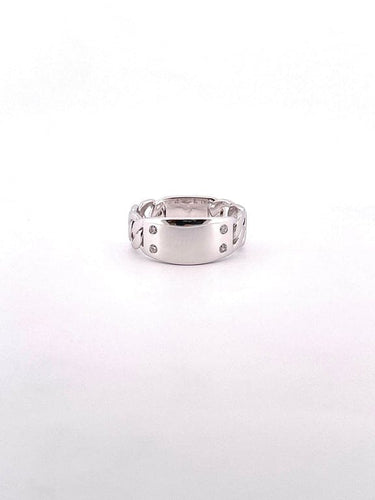 Bague 54 Bague à graver - Bague en or blanc 18 carats et diamants 58 Facettes