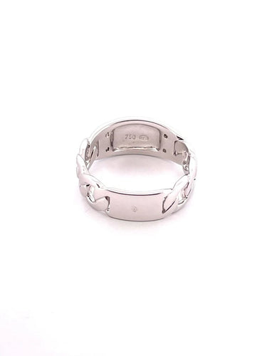 Bague 54 Bague à graver - Bague en or blanc 18 carats et diamants 58 Facettes
