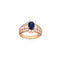 Bague 52 Bague en or jaune 18 carats avec saphir ovale et diamants 58 Facettes