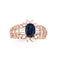Bague 52 Bague en or jaune 18 carats avec saphir ovale et diamants 58 Facettes