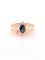 Bague 51 Bague en or jaune 18 carats avec diamants et saphir ovale 58 Facettes